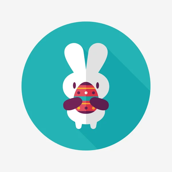 Easter bunny flat ikonen med långa skugga, eps10 — Stock vektor