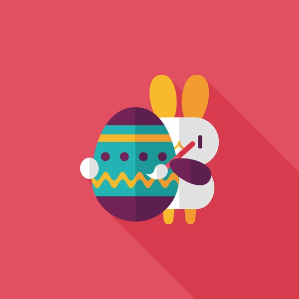 Easter bunny flat icon com sombra longa, eps10 — Vetor de Stock