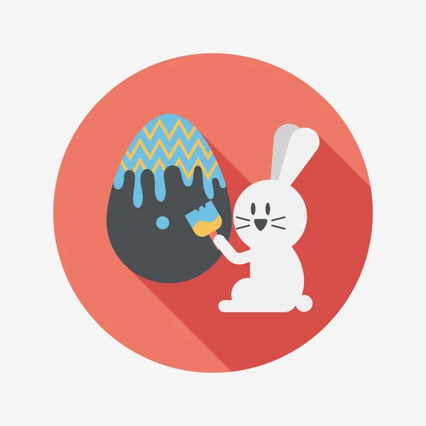 Lapin de Pâques icône plate avec ombre longue, eps10 — Image vectorielle