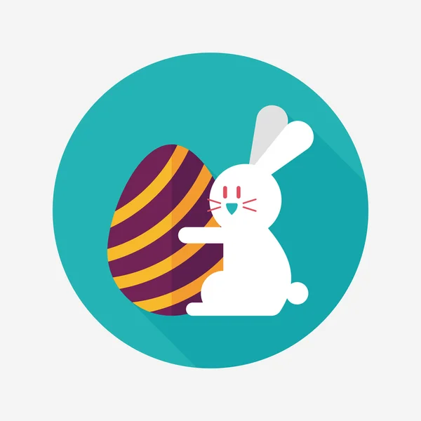 Conejito de Pascua icono plano con sombra larga, eps10 — Vector de stock