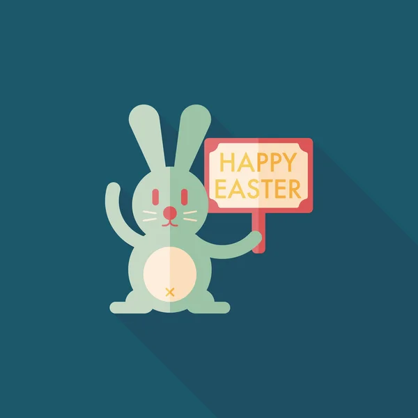 Lapin de Pâques icône plate avec ombre longue, eps10 — Image vectorielle