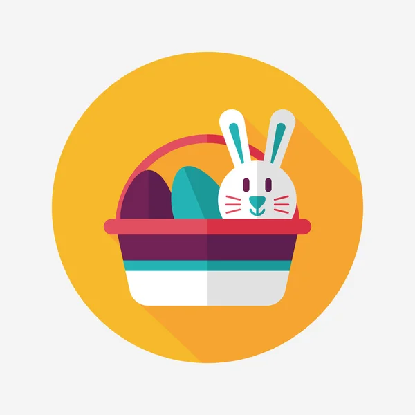 Conejito de Pascua icono plano con sombra larga, eps10 — Vector de stock