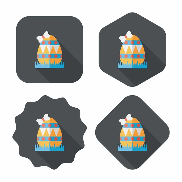 Oeuf de Pâques icône plate avec ombre longue, eps10 — Image vectorielle