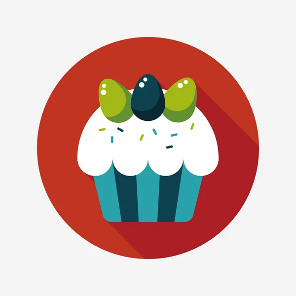 Påsk cupcake flat ikonen med långa skugga, eps10 — Stock vektor