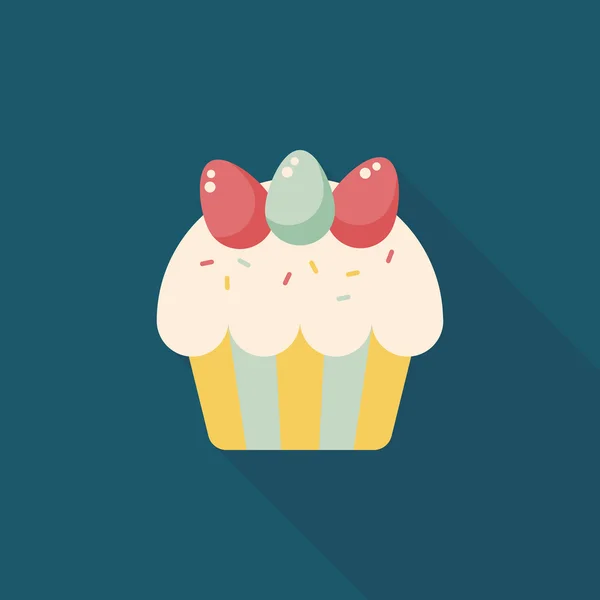 Pasen cupcake platte pictogram met lange schaduw, eps10 — Stockvector