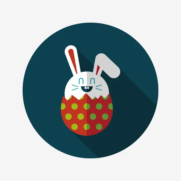 Conejito de Pascua icono plano con sombra larga, eps10 — Vector de stock