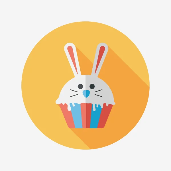 Pascua cupcake icono plano con sombra larga, eps10 — Vector de stock
