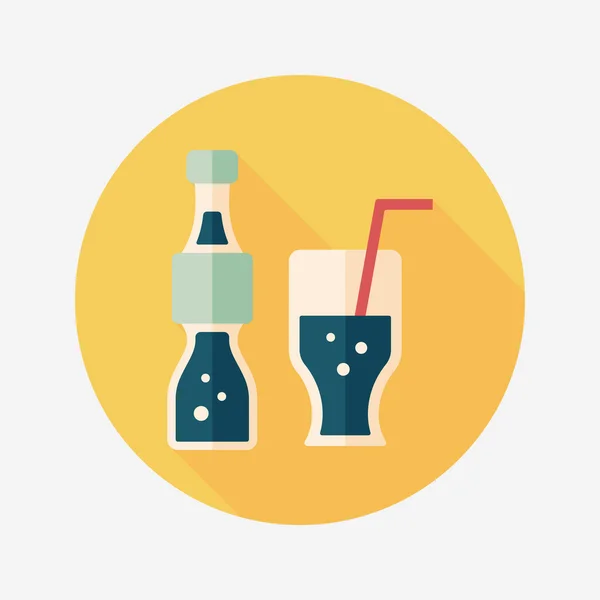 Frisdrank drinken platte pictogram met lange schaduw, eps10 — Stockvector