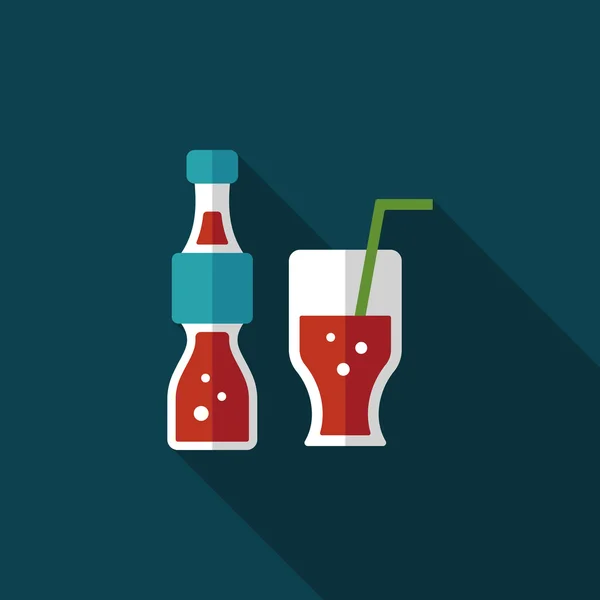Sodavand drikke fladt ikon med lang skygge, eps10 – Stock-vektor