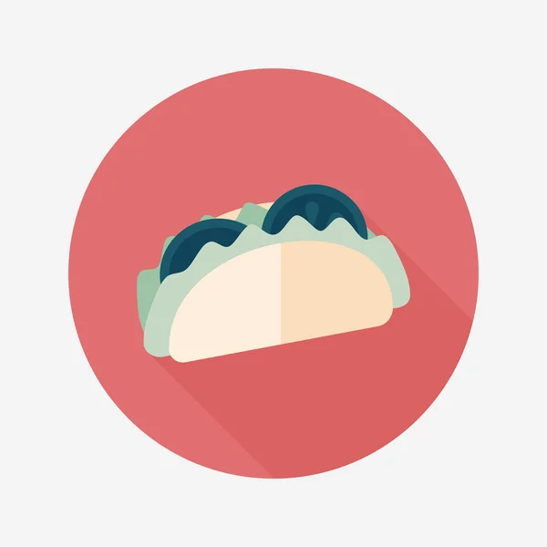 De platte pictogram sandwich met lange schaduw, eps10 — Stockvector