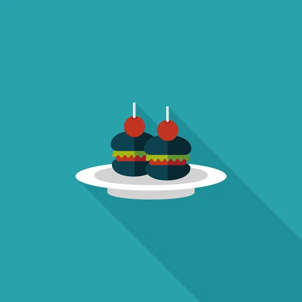 Sandwich icône plate avec ombre longue, eps10 — Image vectorielle