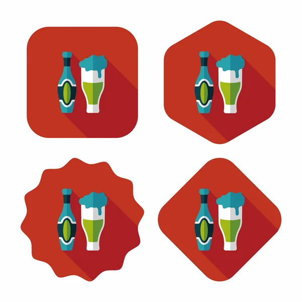 Wine flat icon with long shadow, eps10 — стоковый вектор