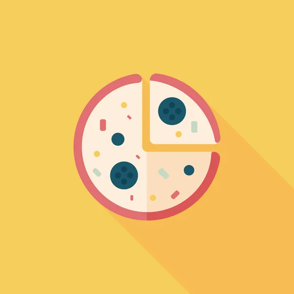 Pizza platte pictogram met lange schaduw, eps10 — Stockvector