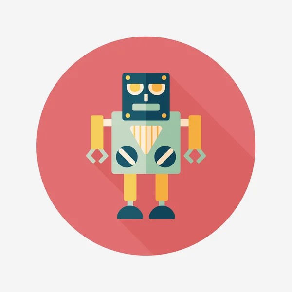 Robot icono plano con sombra larga, eps10 — Vector de stock