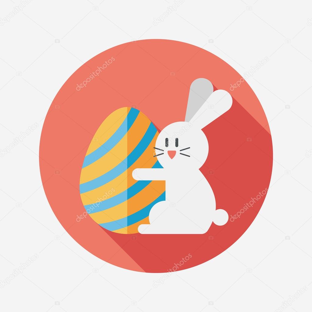 easter bunny flat icon with long shadow,eps10