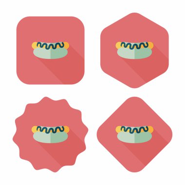 Sosisli sandviç uzun gölge, eps10 düz simgesiyle