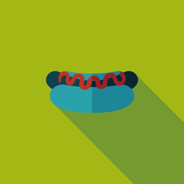 Sosisli sandviç uzun gölge, eps10 düz simgesiyle