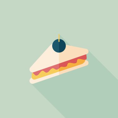 sandviç uzun gölge, eps10 düz simgesiyle