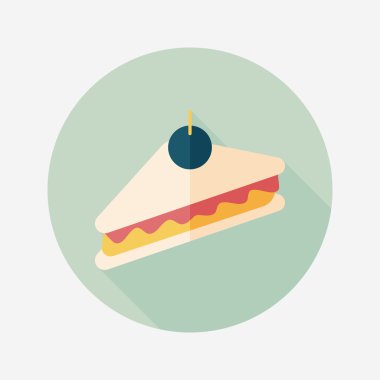 sandviç uzun gölge, eps10 düz simgesiyle