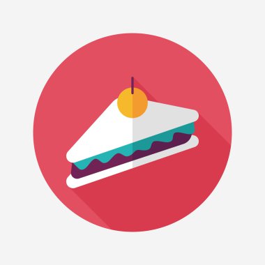 sandviç uzun gölge, eps10 düz simgesiyle