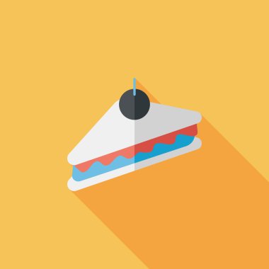 sandviç uzun gölge, eps10 düz simgesiyle