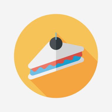 sandviç uzun gölge, eps10 düz simgesiyle