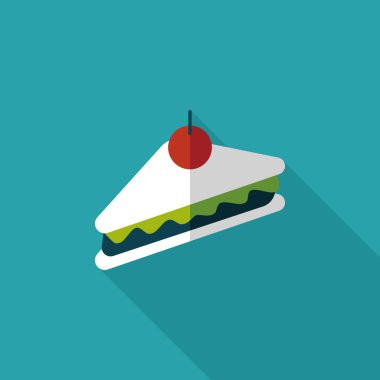 sandviç uzun gölge, eps10 düz simgesiyle