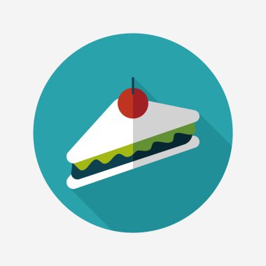 sandviç uzun gölge, eps10 düz simgesiyle