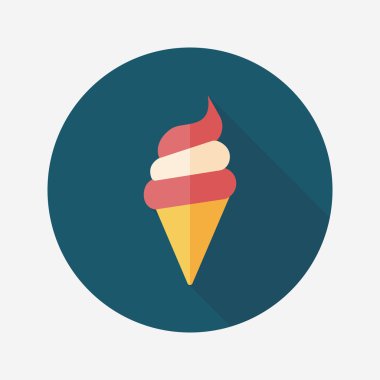 Uzun Gölge, eps10 dondurma düz simgesi