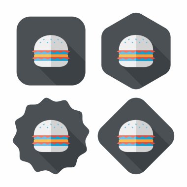 sandviç uzun gölge, eps10 düz simgesiyle