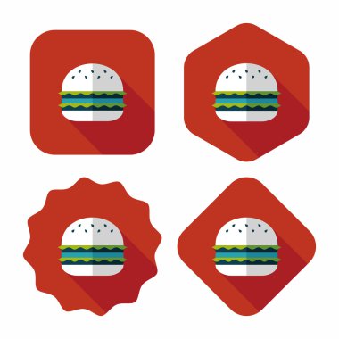 sandviç uzun gölge, eps10 düz simgesiyle