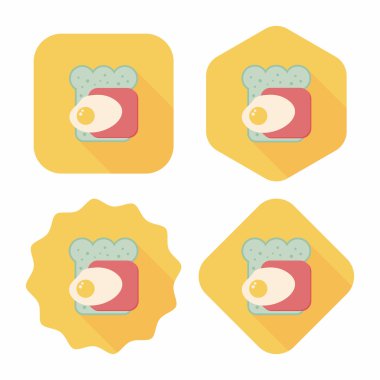 Uzun Gölge, eps10 ile jambon tost düz simgesi