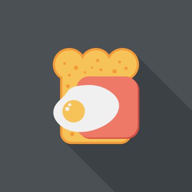 Uzun Gölge, eps10 ile jambon tost düz simgesi