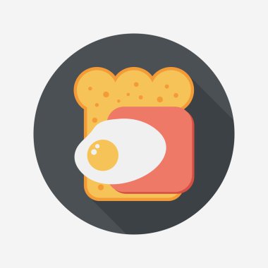 Uzun Gölge, eps10 ile jambon tost düz simgesi