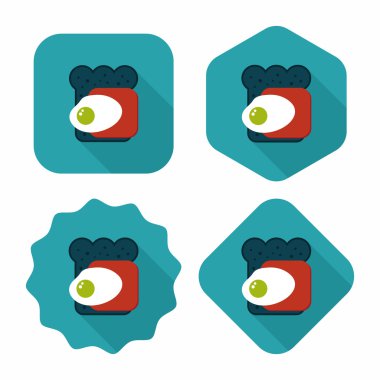 Uzun Gölge, eps10 ile jambon tost düz simgesi