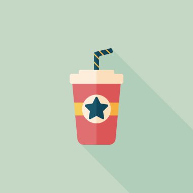 Uzun Gölge, eps10 ile soda içmek düz simgesi