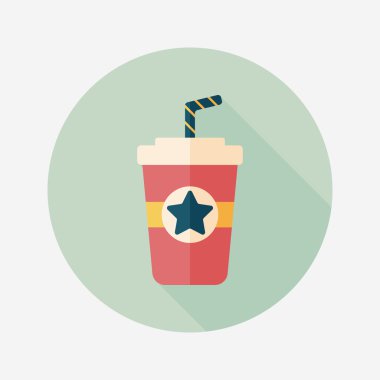 Uzun Gölge, eps10 ile soda içmek düz simgesi