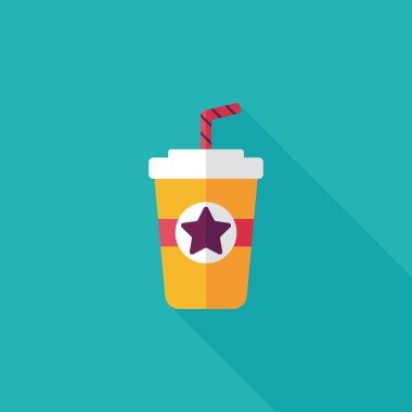 Uzun Gölge, eps10 ile soda içmek düz simgesi