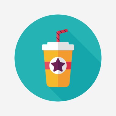 Uzun Gölge, eps10 ile soda içmek düz simgesi