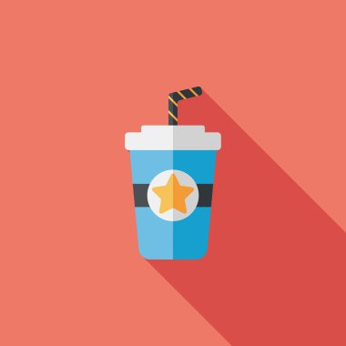 Uzun Gölge, eps10 ile soda içmek düz simgesi