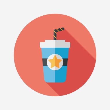 Uzun Gölge, eps10 ile soda içmek düz simgesi