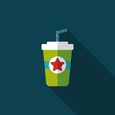 Uzun Gölge, eps10 ile soda içmek düz simgesi