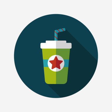 Uzun Gölge, eps10 ile soda içmek düz simgesi