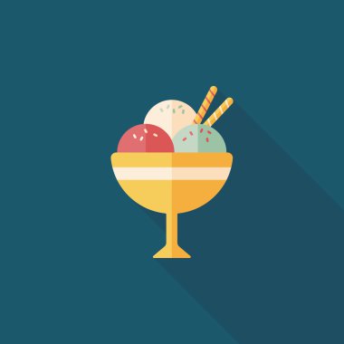 Uzun Gölge, eps10 dondurma düz simgesi