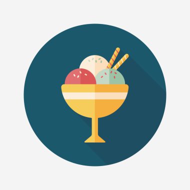 Uzun Gölge, eps10 dondurma düz simgesi