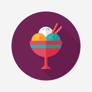 Uzun Gölge, eps10 dondurma düz simgesi