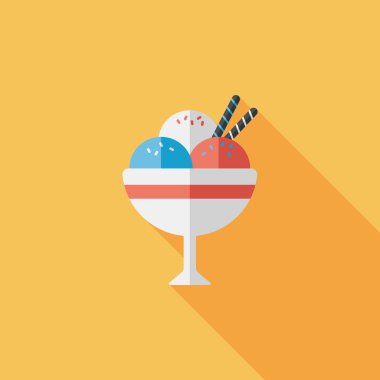 Uzun Gölge, eps10 dondurma düz simgesi