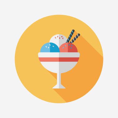 Uzun Gölge, eps10 dondurma düz simgesi