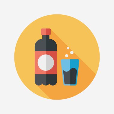 Uzun Gölge, eps10 ile soda içmek düz simgesi