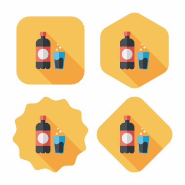 Uzun Gölge, eps10 ile soda içmek düz simgesi